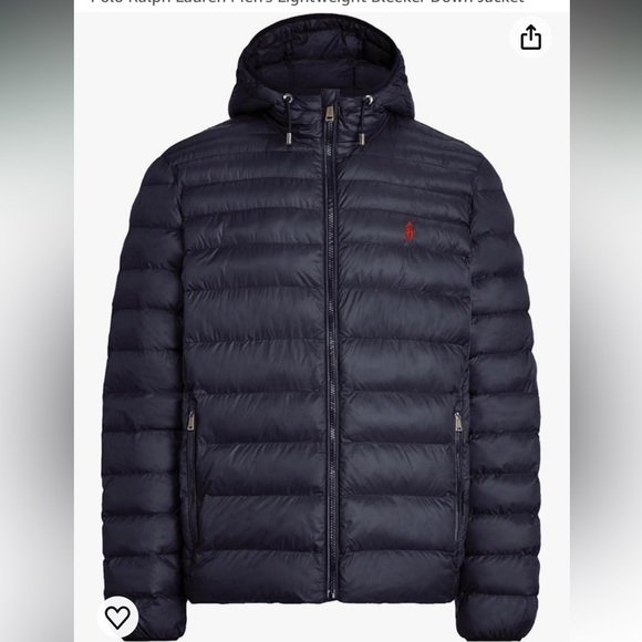 Men 2XLT xxl tall POLO Ralph Lauren lightweight bleaker down jacket aviator navy - Picture 3 of 8